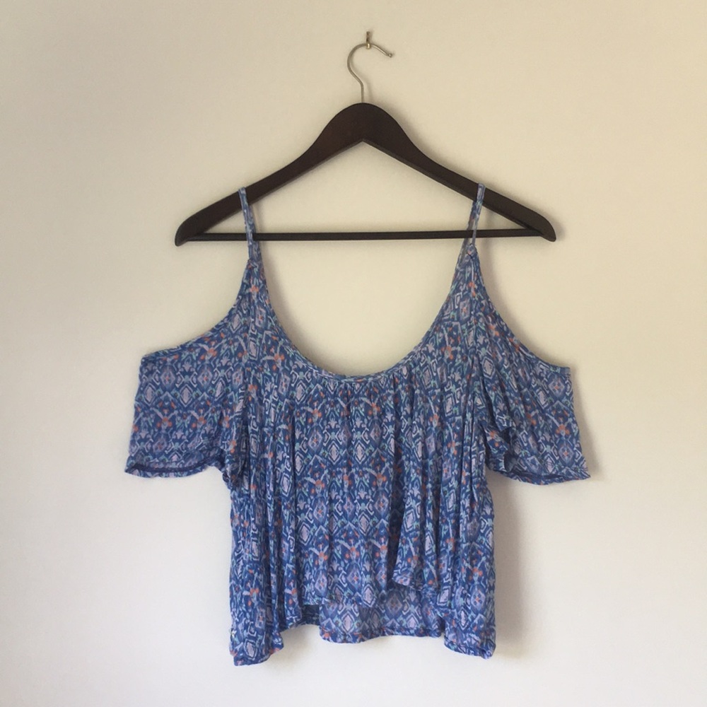 Hollister | Blue Cold Shoulder Tank Top | Size: S